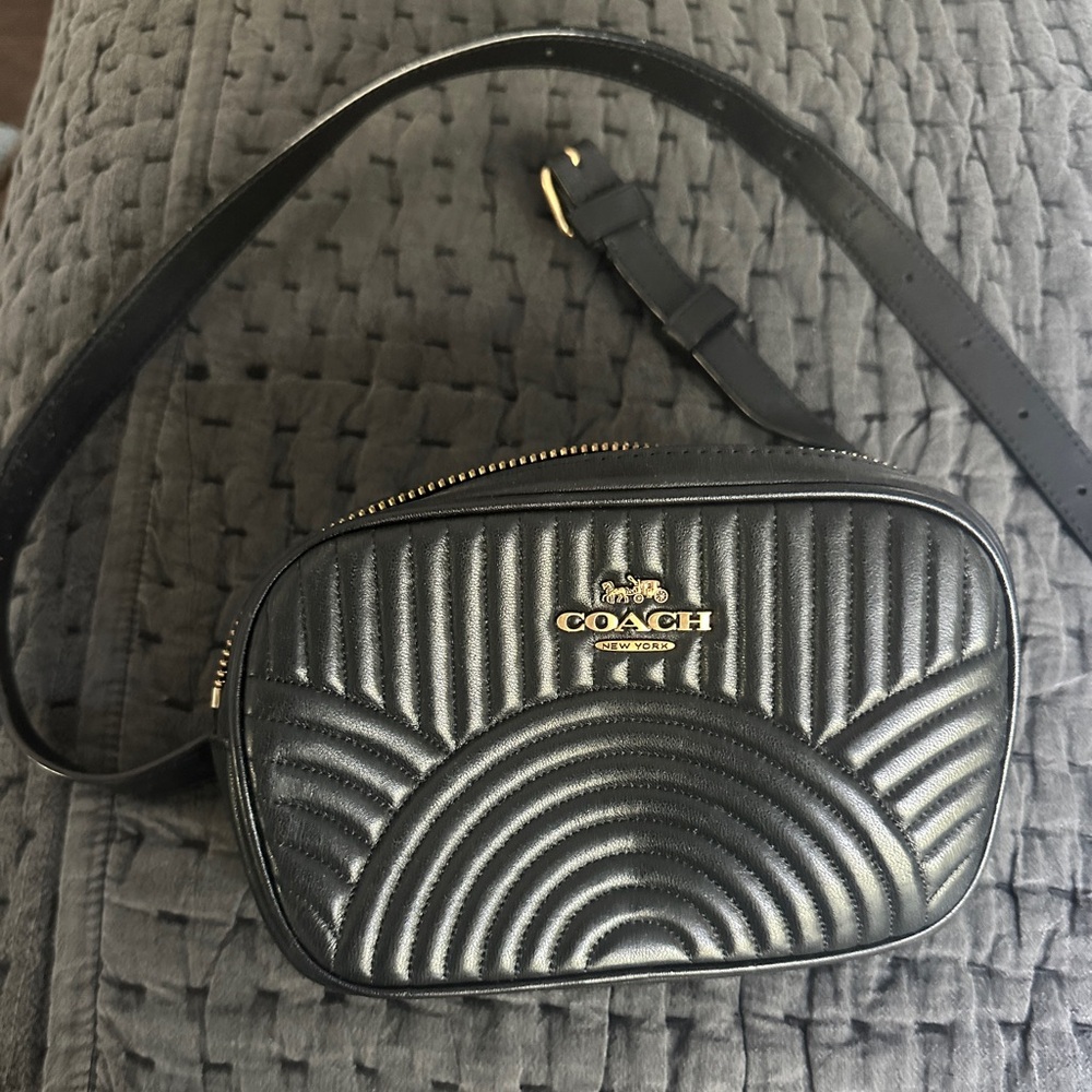 Black coach belt bag